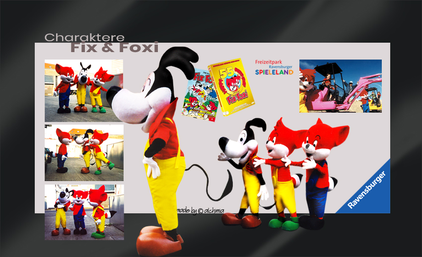 Ravensburger Spieleland Fix & Foxi alchimia Kostüm und Grossfiguren Herstellung