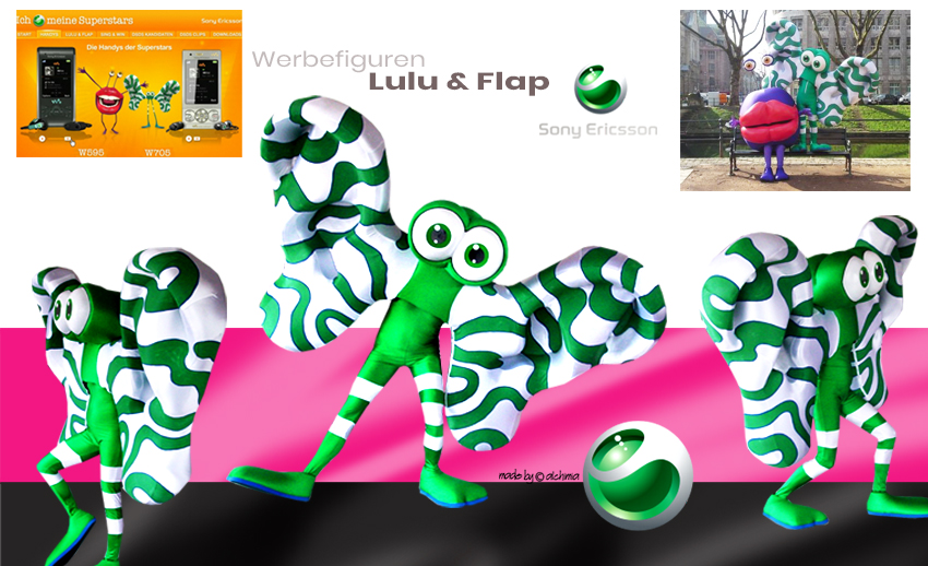 Sony Ericsson Lulu & Flap Handy Maskottchen ewerbefiguren