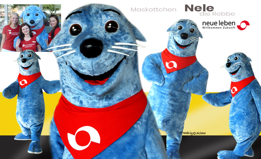 neue leben Maskottchen Nele die robbe