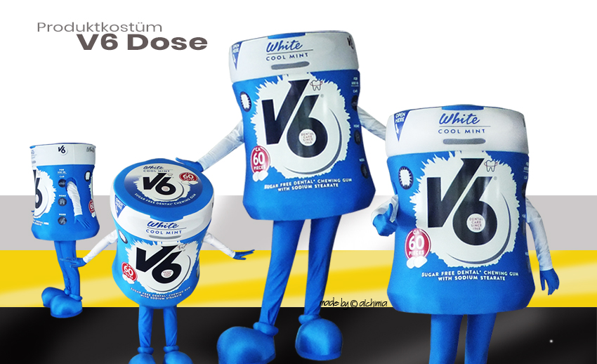 V6 WHITE Zahnpflegekaugummi_Produktkostüm
