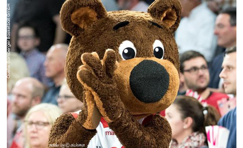 Brose Bamberger Basketball Maskottchen Bär Freaky