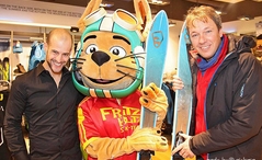 Ski Maskottchen Katze Fritz Blitz